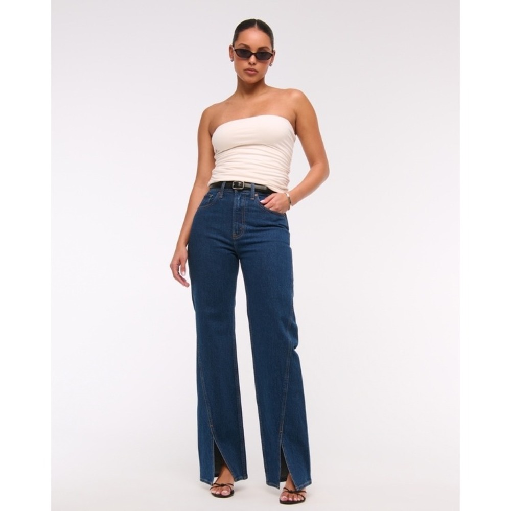 Abercrombie Curve Love 90s Relaxed Split Hem Jeans 29 Regular NWOT
